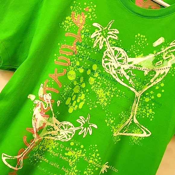WOMAN TO BLAME Embelished Margaritaville Graphic Tee Size M - Picture 3 of 8
